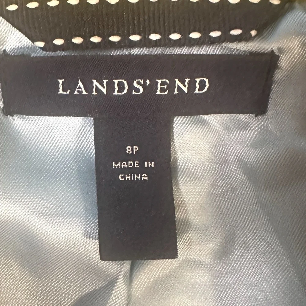 Lands End Wool Blazer Size 8P Green Button Closure Notched Lapel Collar - Picture 9 of 14